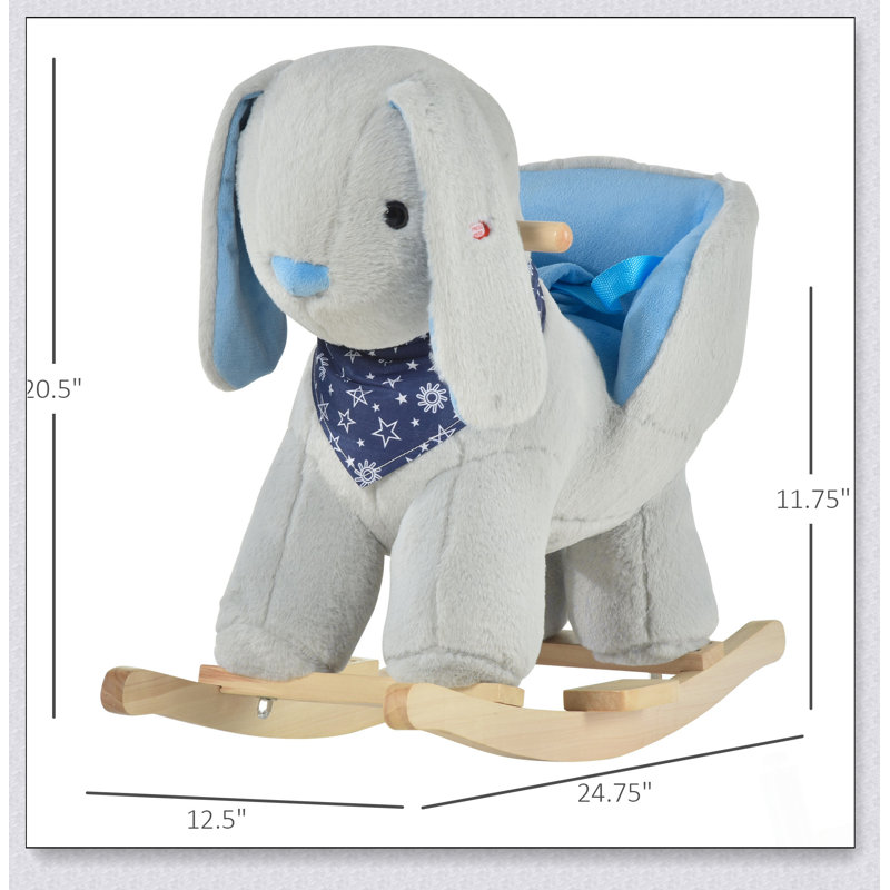 Lapin pour enfant à bascule avec musique de jeu et tissu moelleux pour enfants de 18 à 36 mois