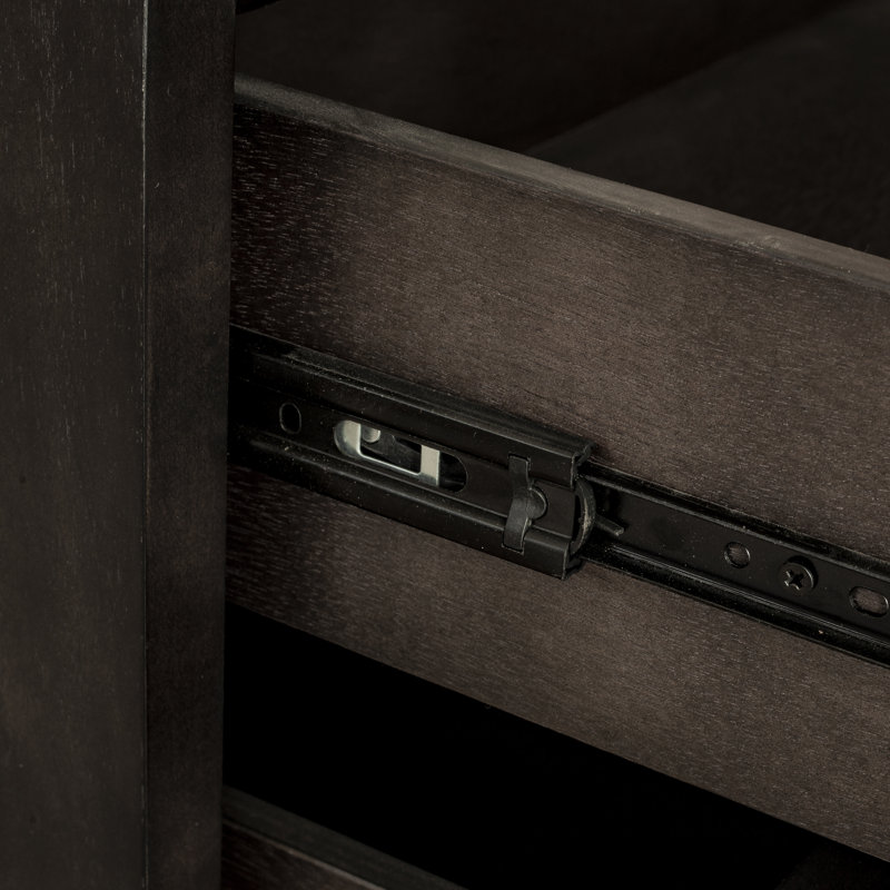 2 - Drawer Nightstand in Dark Grey, Light Gray/Dark Brown