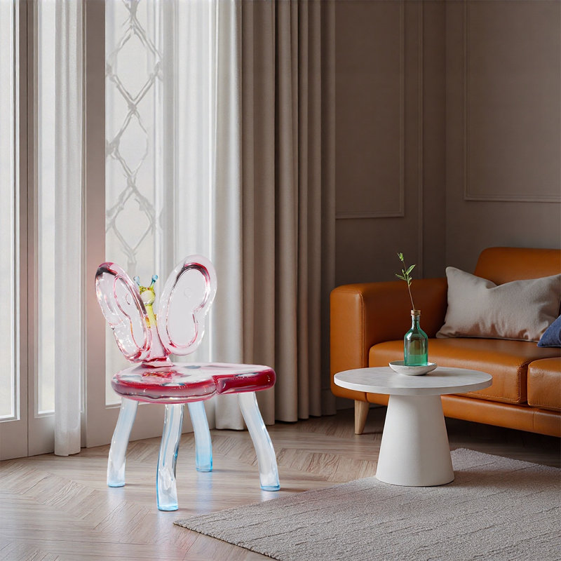 Creative transparent resin crystal butterfly chair