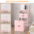 Dressing Table and Stool, 3-in-1 Multifunctional Dressing Table Set, Featuring Three-color Lighting Modes, HD Mirror, Two Sliding Drawers, and a Hidden Storage Stool-1619251650