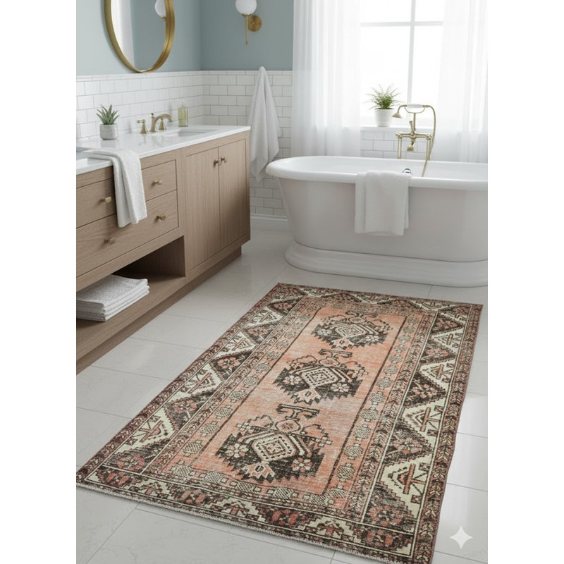 Tapis oriental antique délavé 4 x 6 pi 5 po