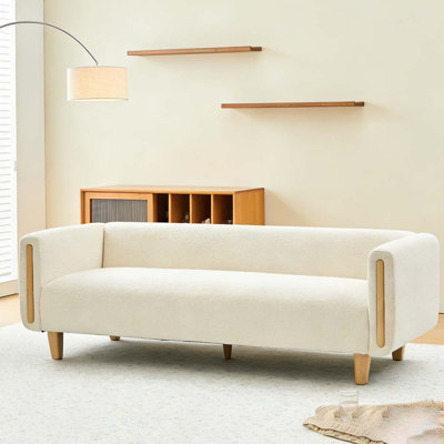 Modern 3-Seater Sofa 78.7" Sofa Couch Textured Upholstery Couch with Stylish Armrest
