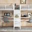 Lit mezzanine simple et simple en métal avec bureau double, armoire, tablettes et prise de courant intégrée-1747329328