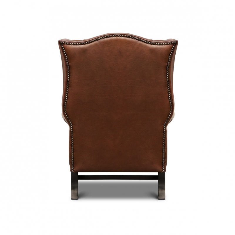 Antoinette Leather Wingback Chair, Nutmeg, Yes, Saddle (Maestro Artisano)