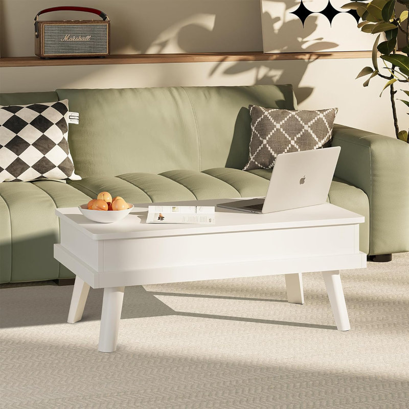 Brierra Lift Top Coffee Table with Storage, White