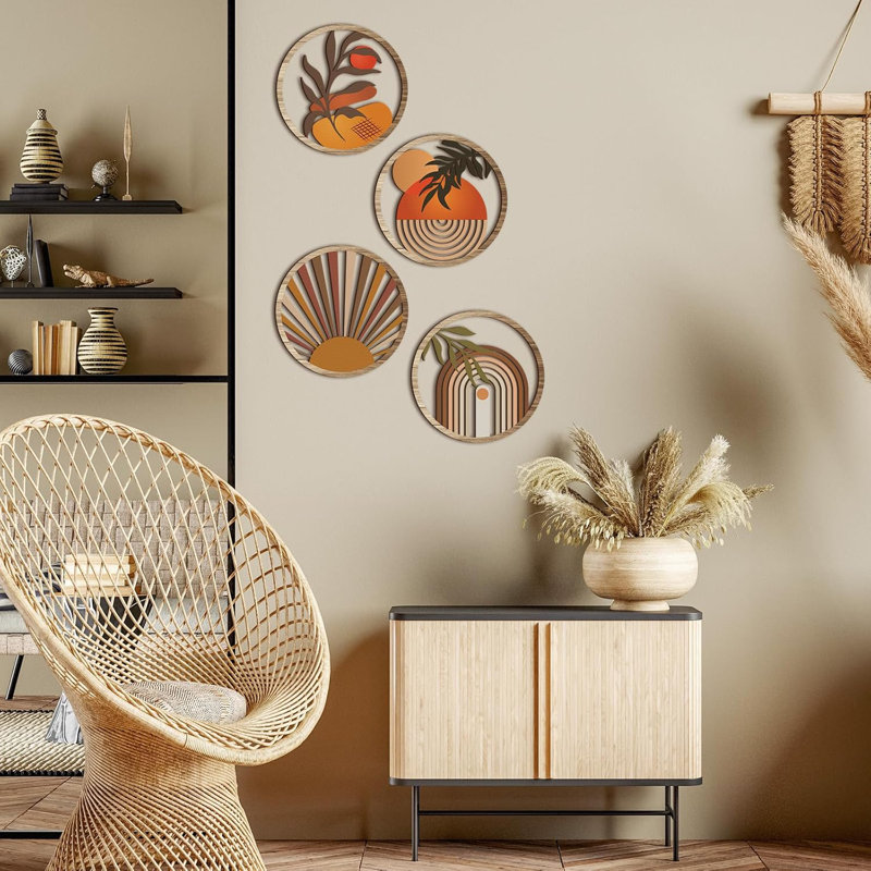 Ensemble de 4 décorations murales Boho