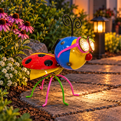 Lumière solaire colorée coccinelle