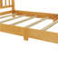 Structure de lit plateforme simple en bois massif avec tête de lit, lit de plancher à profil bas avec lattes de soutien, naturel-658451960