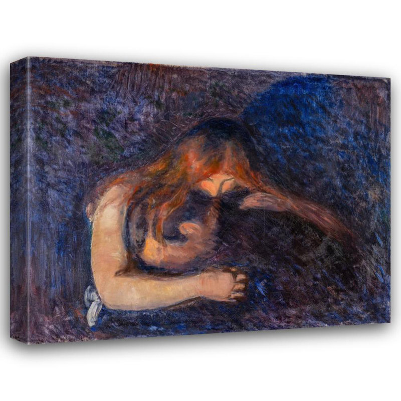 "The Vampire" par Edvard Munch - Toile tendue avec châssis, H 18 po x l 14 po