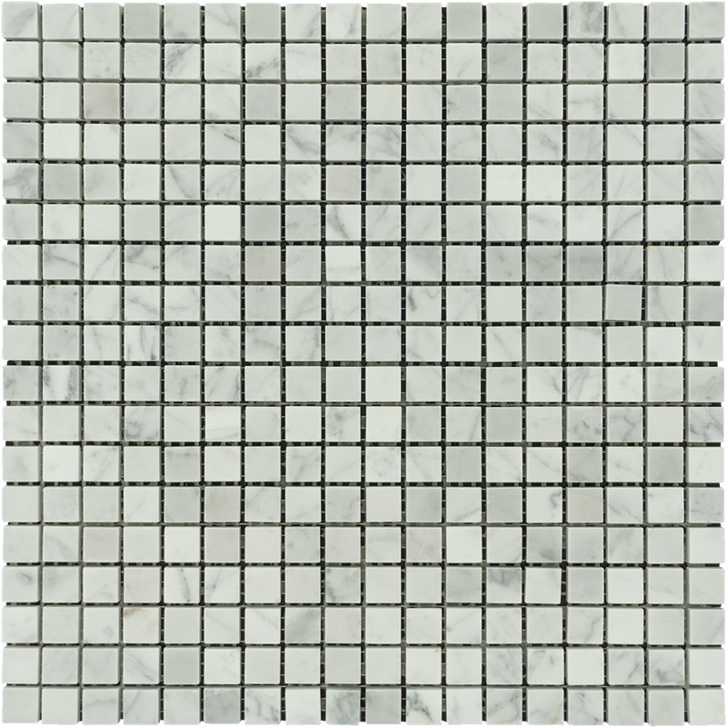 Mosaïque blanche de plancher et de mur d'aspect marbre blanc Carrare 5/8 "X 5/8"