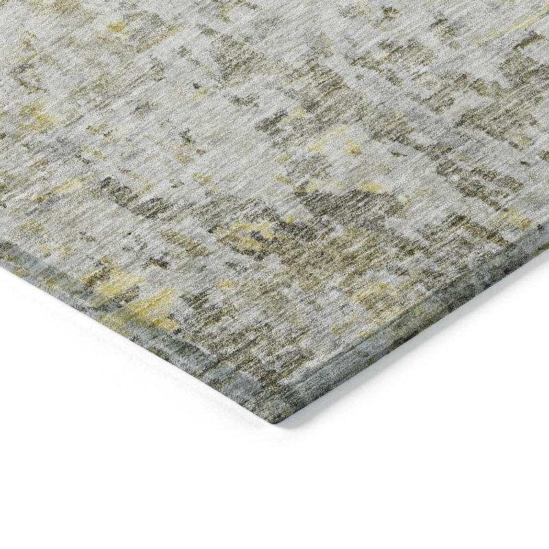 Tapis taupe ACN1128 intérieur / extérieur lavable à la machine, Tapis de couloir 2 pi 3 po x 7 pi 6 po
