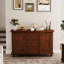 Buffet 47,3 "Mid-Century en noyer avec portes et tiroirs-128912675