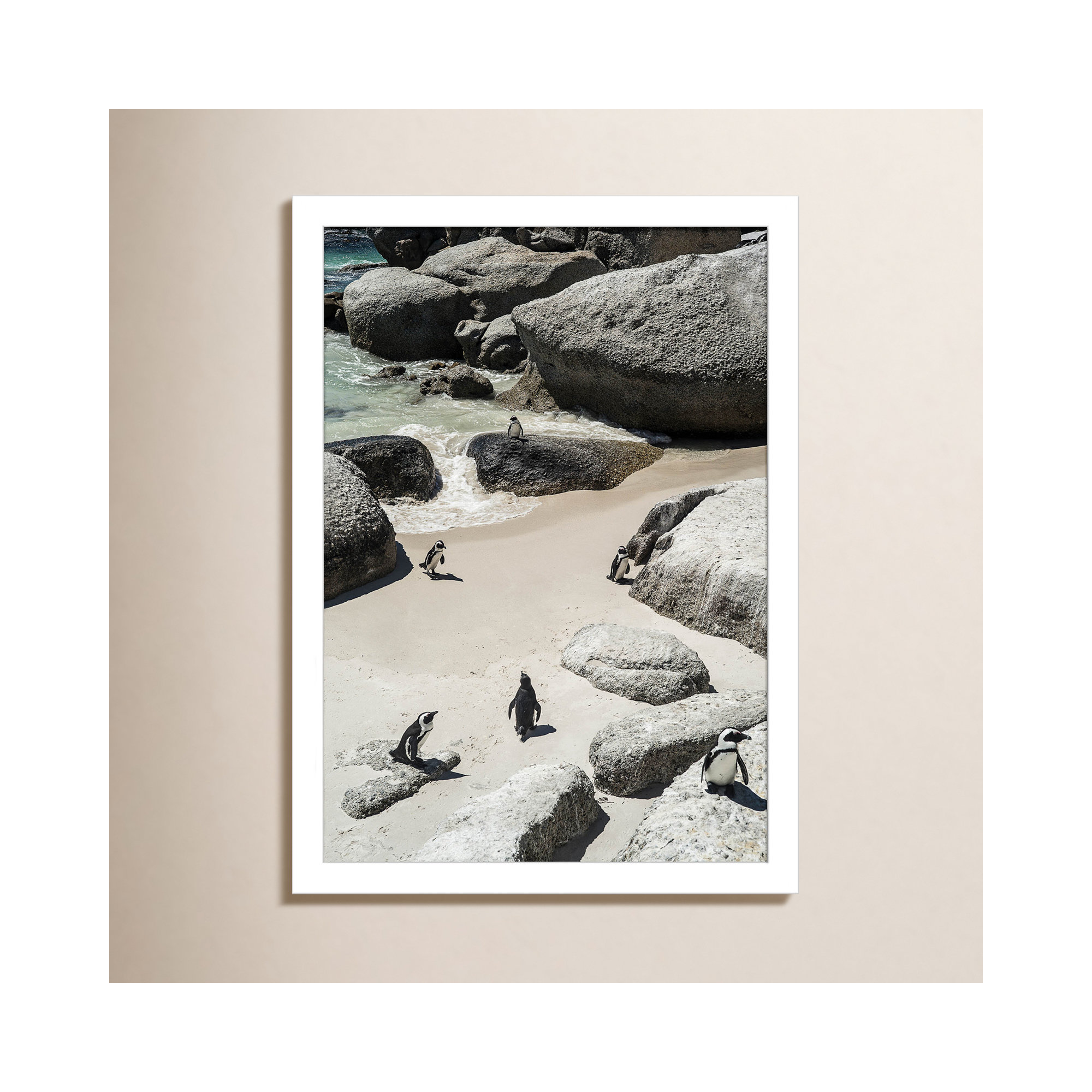 Chilling At the Beach No 2 by Shot by Clint Wood Framed Wall Art Print, White, 17" H x 13" W