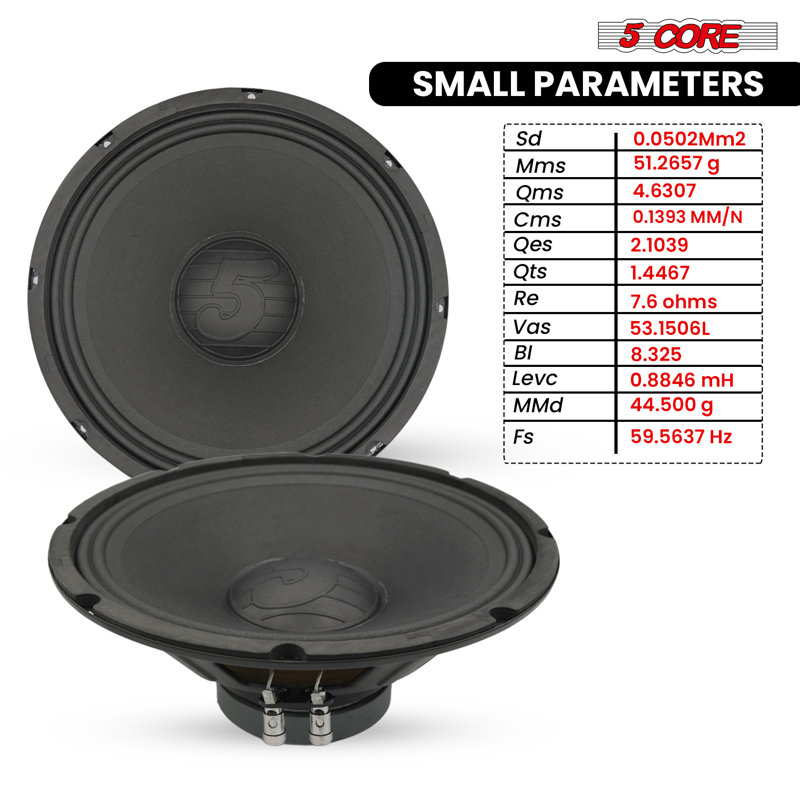 5 paires de haut-parleurs 12 pouces, paire de haut-parleurs de sonorisation 200W, haut-parleur de sonorisation 8 Ohms avec aimant de 30 onces
