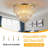   6-Light 20" Crystal Chandelier Gold Flush Mount Ceiling Light-889230160
