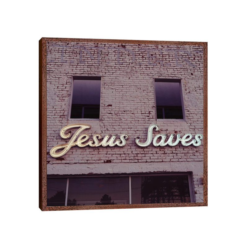Jesus Saves III by Bethany Young - Print on Canvas, Classic Brown Wood Framed, 93.98cm H x 93.98cm W x 3.81cm D