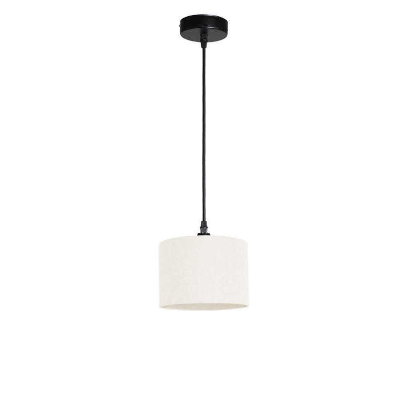 Khamoni 1 - Light Drum Pendant, 105cm H x 58cm W x 51cm D, Black, White