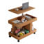 Petite table basse avec roulettes, table d'appoint multifonctionnelle rotative à 360 °, table de bout roulante avec compartiment de rangement, table de chevet mobile pour le salon, la chambre et le mobilier de maison