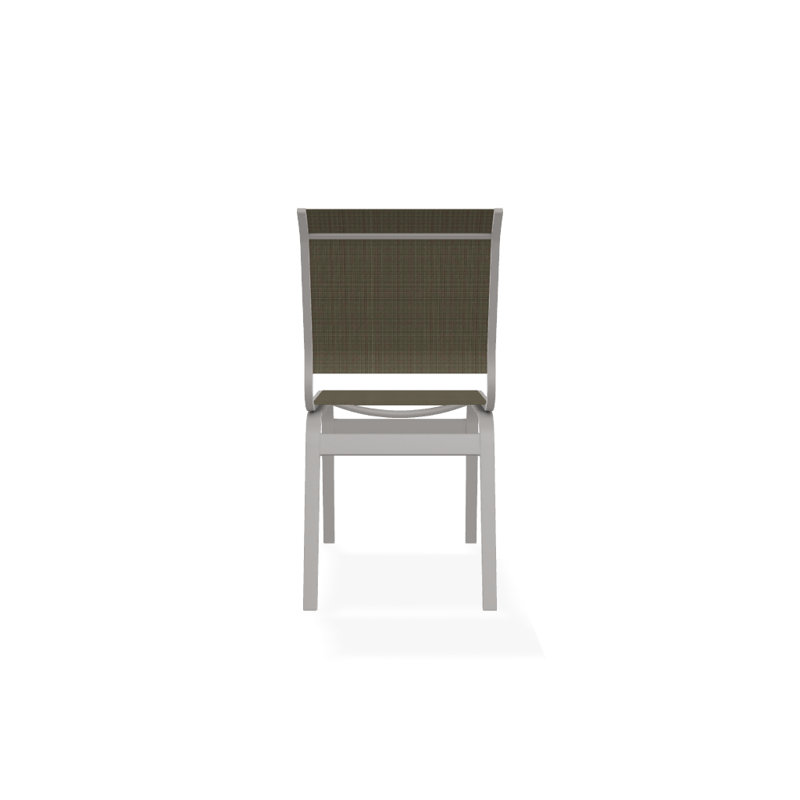 Chaise d'appoint de salle à manger Hiraku, Tweed Sunbrella® brun, Gris chaleureux texturé
