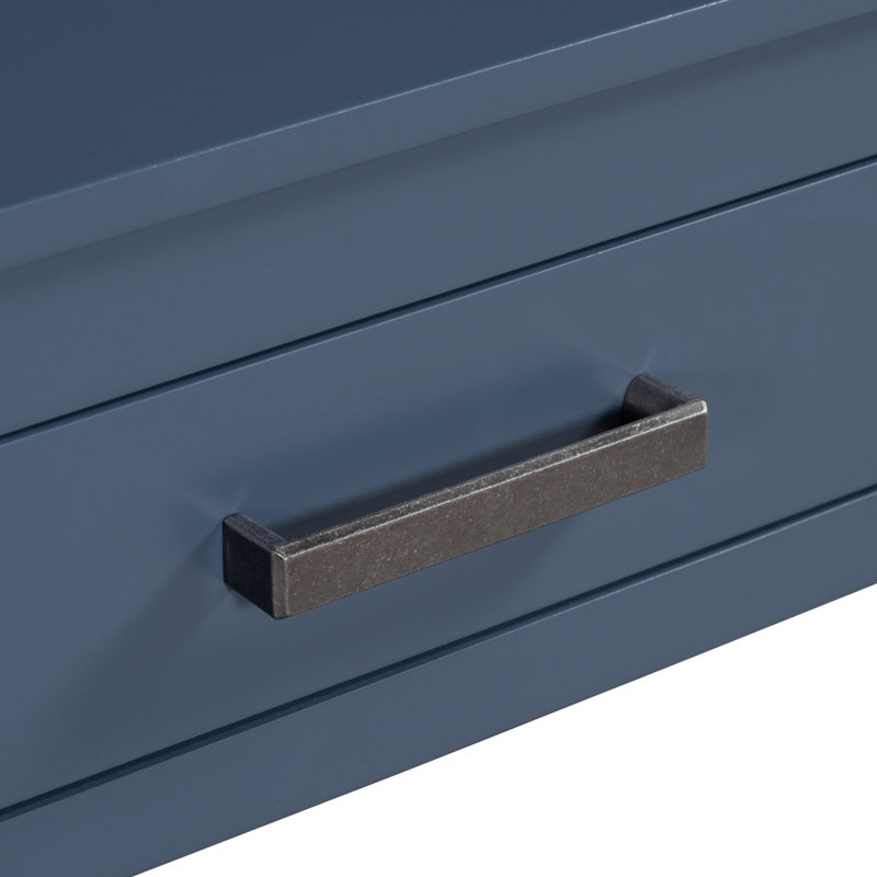 Modern 3-Drawer Console Table with Storage Shelf, Blue