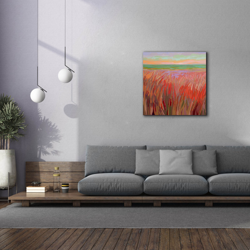  «Beach Grass» par Jane Schmidt, art mural sur toile, 37 po x 37 po, H 37 po x l 37 po