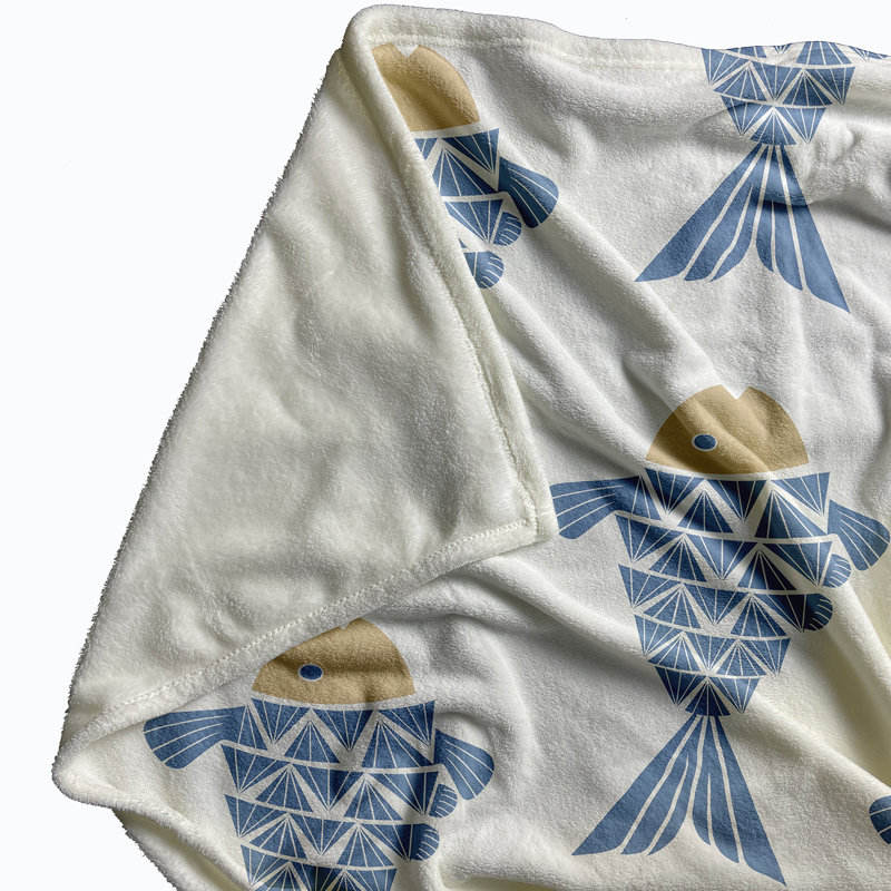 Huang Plain Weave / Muslin Throw Blanket, Blue