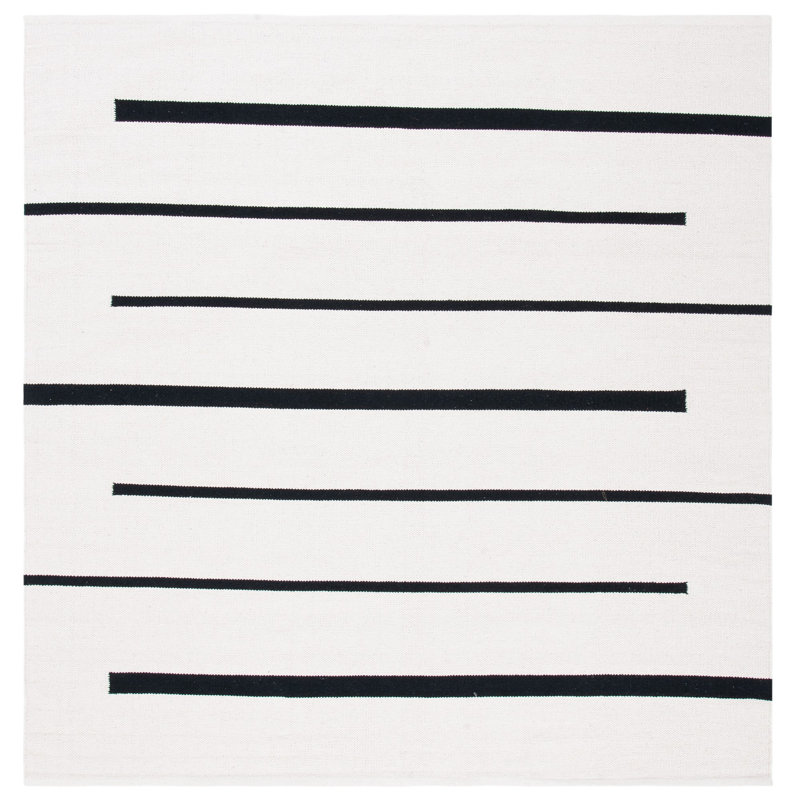 Mana Cotton Striped Indoor Rug, Square 6'
