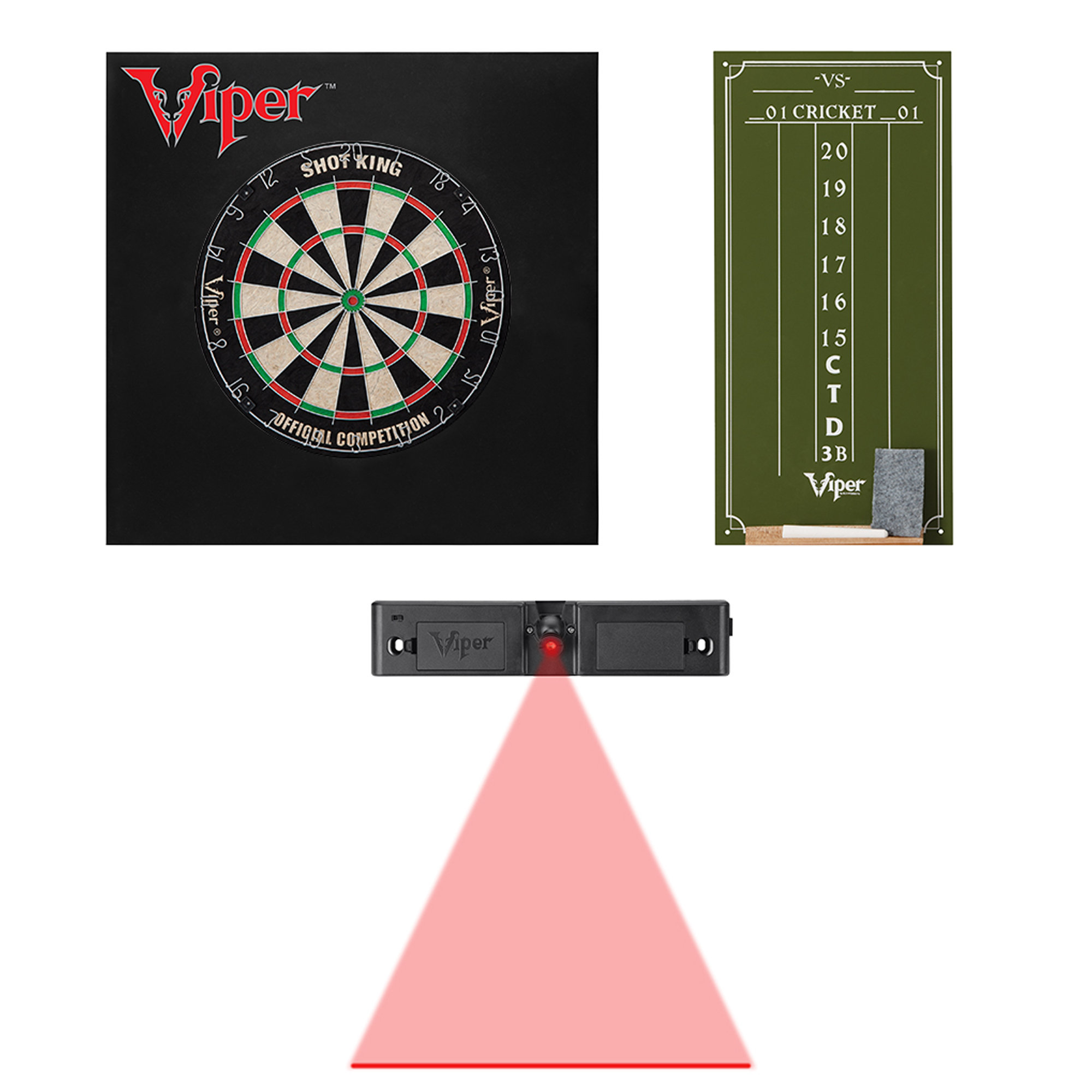 Viper Shot King Bristle Dartboard, Viper Small Cricket Chalk Scoreboard, Throw Line Light, And Viper Wall Defender II Wayfair