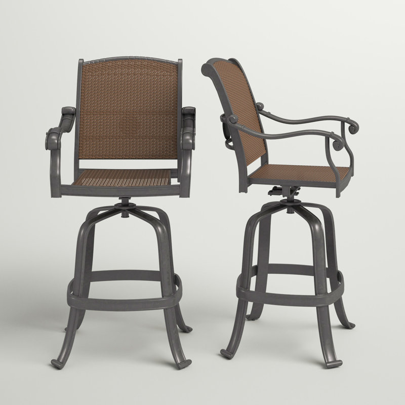 Harland High-Density Polyethylene (HDPE) Wicker Outdoor 30'' Bar Stool