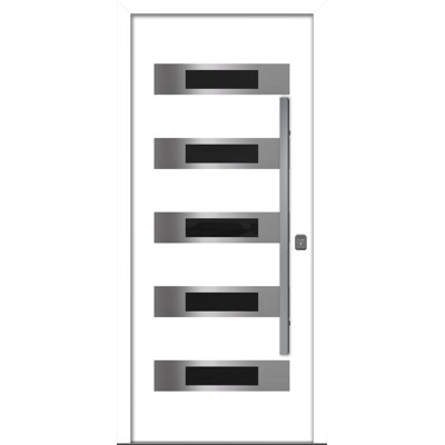 Modern Exterior Entry Steel Door 36in x 80in - Inox S5