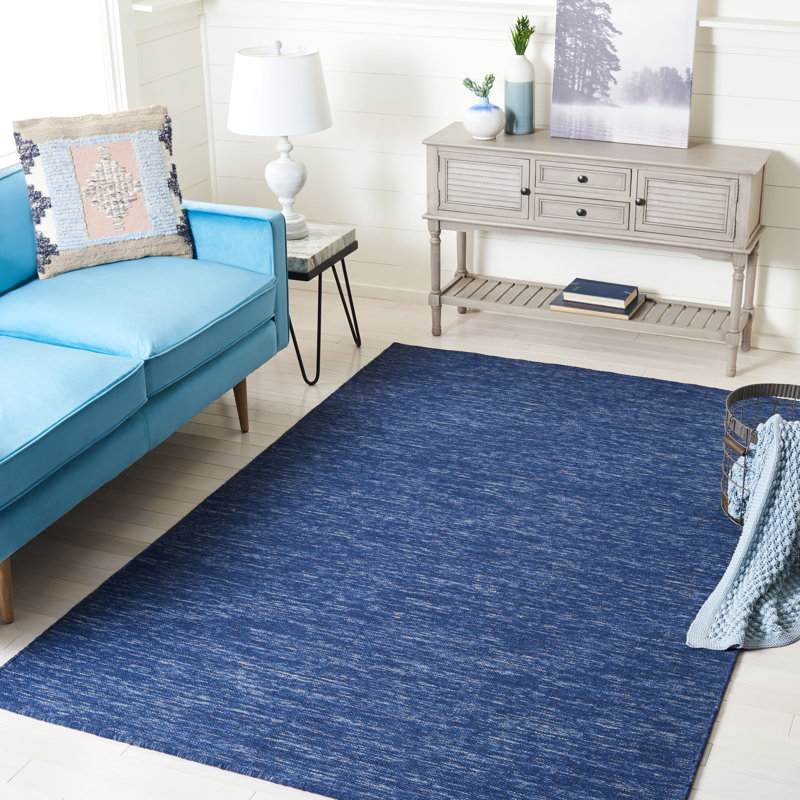 Tapis de couleur unie en laine tissé à la main Fitzpatrick, Rectangle 8 pi x 10 pi