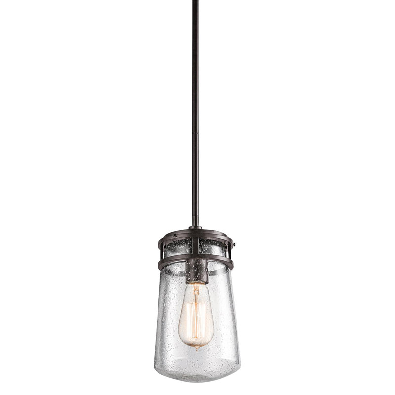 Lovitz 1 - Light Single Pendant, 11.75" H x 6" W x 6" D, Architectural Bronze