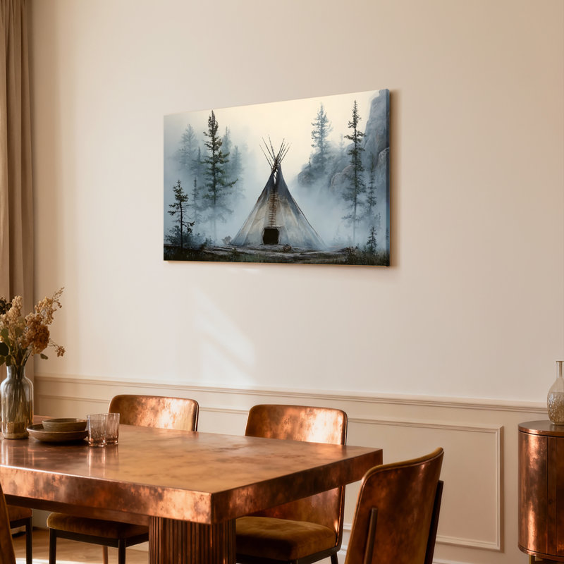 «Misty Forest», ensemble de 1 reproduction d'art sur toile tendue sur toile, H 24 po x l 36 po