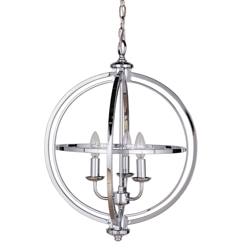 Lustre en forme de globe à 3 lumières Gluck