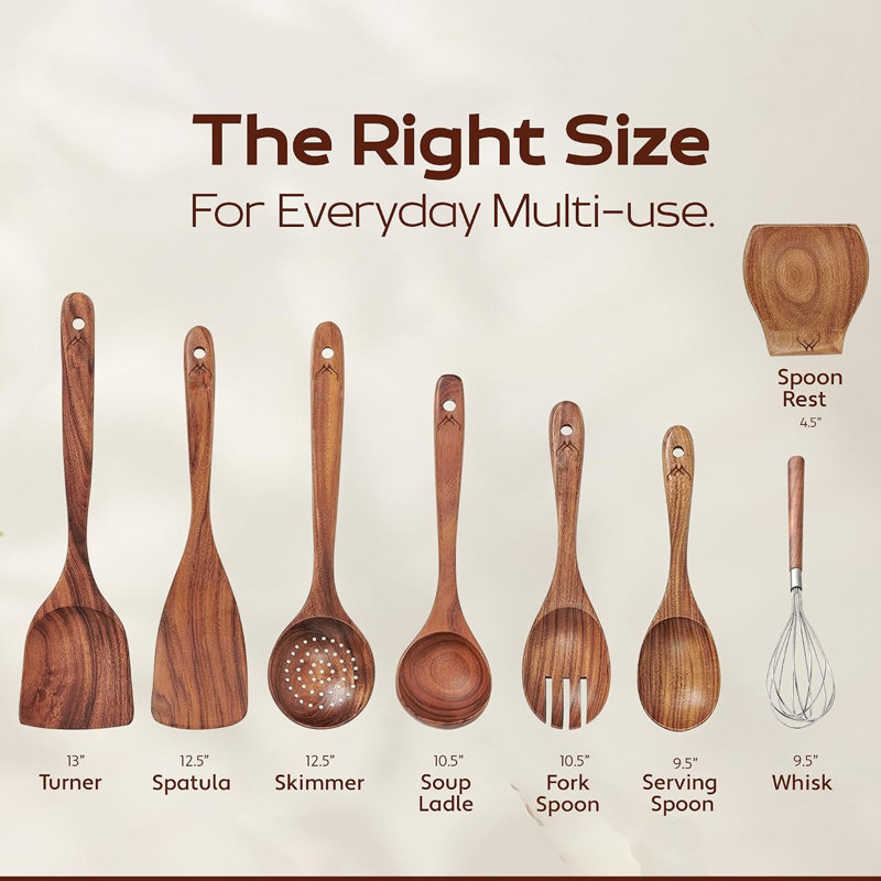 8 PCS Wooden Cooking Utensil Set