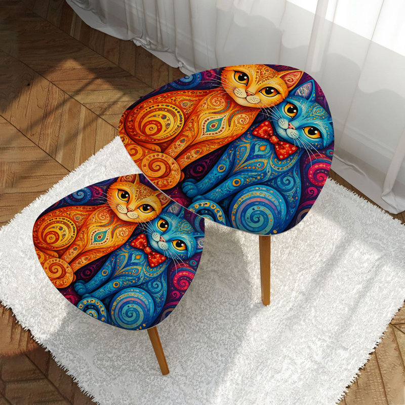 Ensemble de 2 tables basses gigognes Triangle