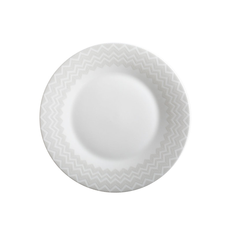 Missoni Dinner Plates ZIG ZAG Set of 6  White diam. 10.75 in