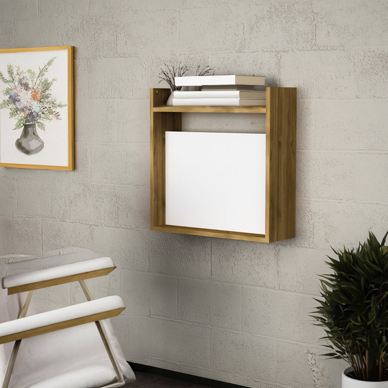 Gizell 24'' W Rectangle Floating Study Desk With Cabinet