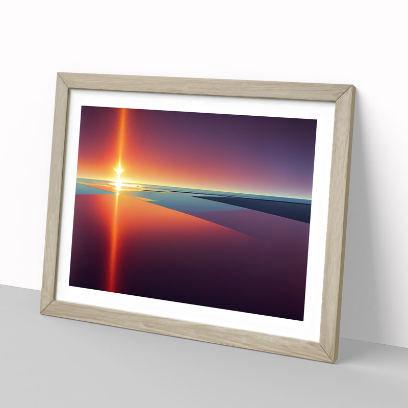 XH1022-6190X Modern Sunset Vol.6 Abstract - Single Picture Frame Print, 46cm H x 64cm W x 2cm D, Oak