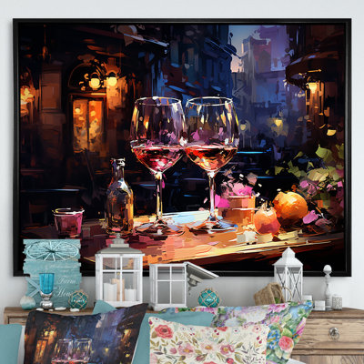 «Curve Elegant Burgour Wine - Wine», reproduction d'art sur toile encadrée
