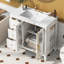 Meuble-lavabo de salle de bain 36 po avec 2 portes à fermeture douce et 3 tiroirs avec cadre en bois massif