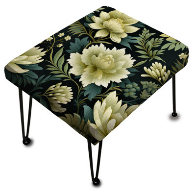 Repose-pieds damas vert Dahlia