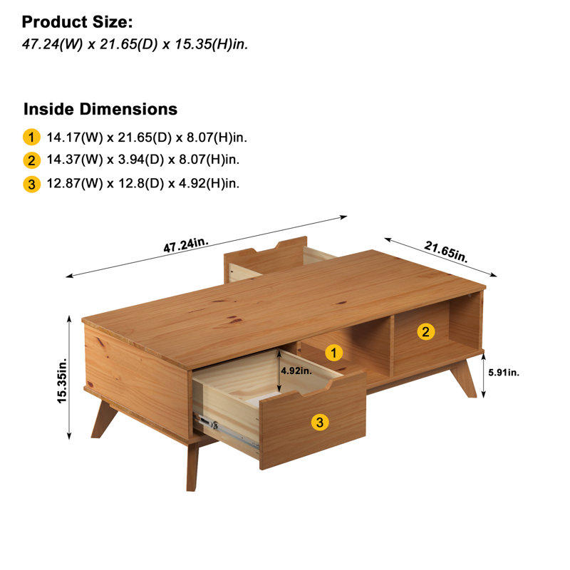Jara Solid Wood Single Coffee Table
