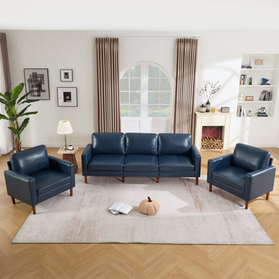 91.73" Sofa With 2 Armchair Accent Chair Living Room Set