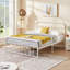 Base de lit grand avec tête de lit et pied de lit Kempst, cadre de lit plateforme en métal classique, sommier avec support à lattes en métal robuste, aucun sommier requis, silencieux-1973685402-1970483956