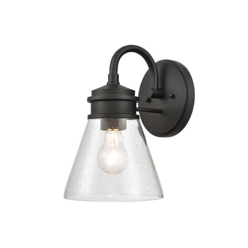 Dovas 11.5'' High 1-Light Outdoor Sconce - Textured Black, 11.5" H x 7.25" W x 9" D