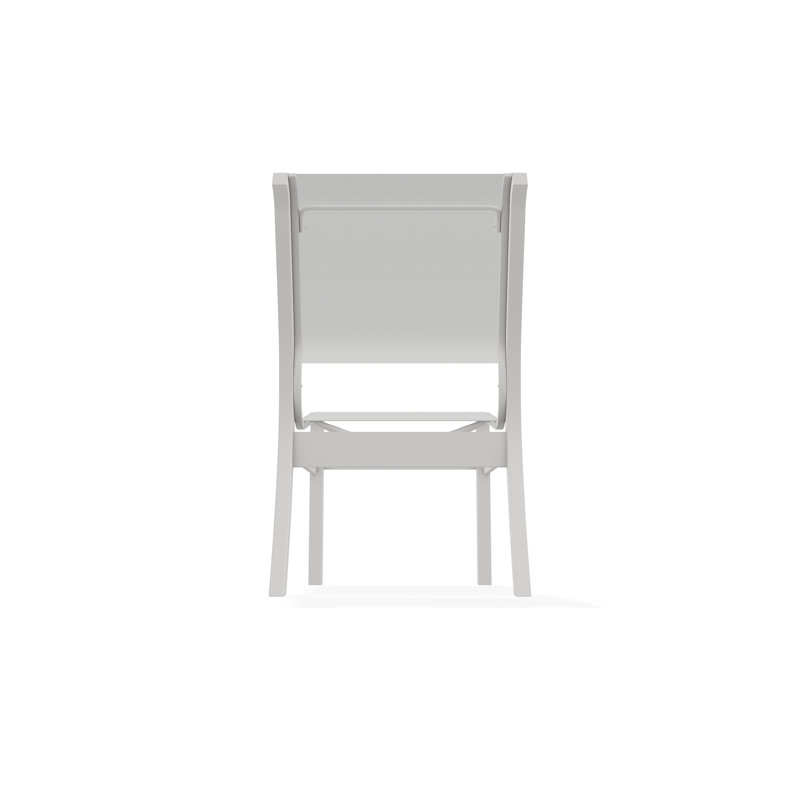 Chaise d'appoint empilable en polymère de qualité marine Leeward Sling, Neige, Blanc 6D Sunbrella®