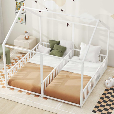 21 Metal Twin House Beds, Black, & Safe Platform Design 2 Shared