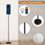  Lampe sur pied de 68,5 po de couleur abstrait bleu marine à intensité variable avec abat-jour en lin et ampoule DEL incluse