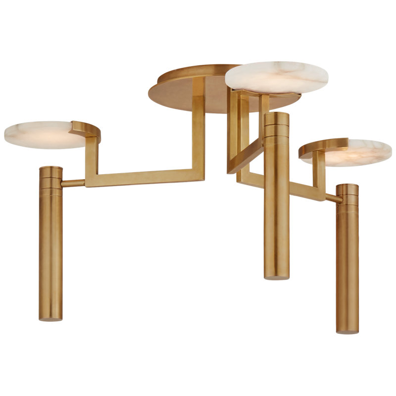 Kelly Wearstler Melange Large Floating Disc Semi-Flush Chandelier, Antique-Burnished Brass